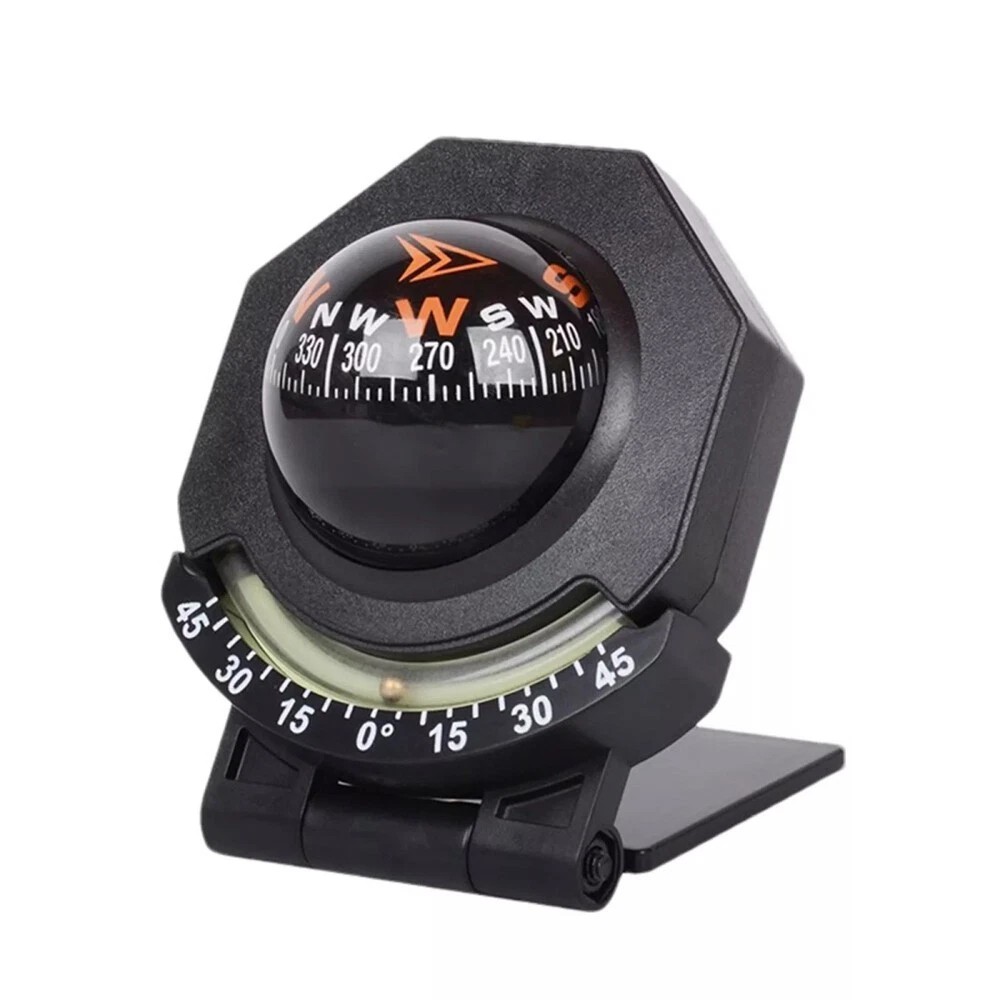Adjustable Night Car Compass, Car Dashboard Compass Ball with Slope Meter