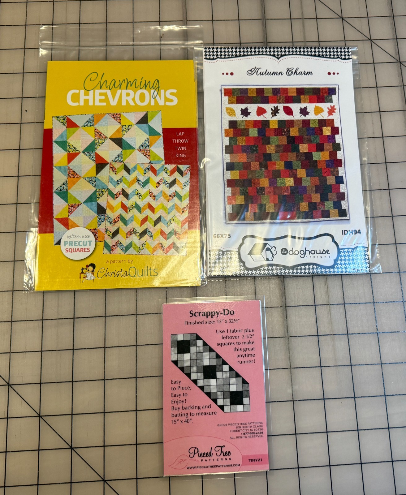 Bundle of 3 Charm Friendly quilt patterns from our closed shop