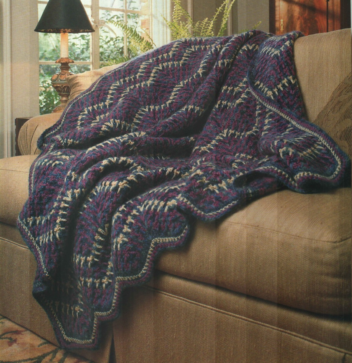 RICH RIPPLES AFGHAN HOME DECOR CROCHET PATTERN INSTRUCTIONS