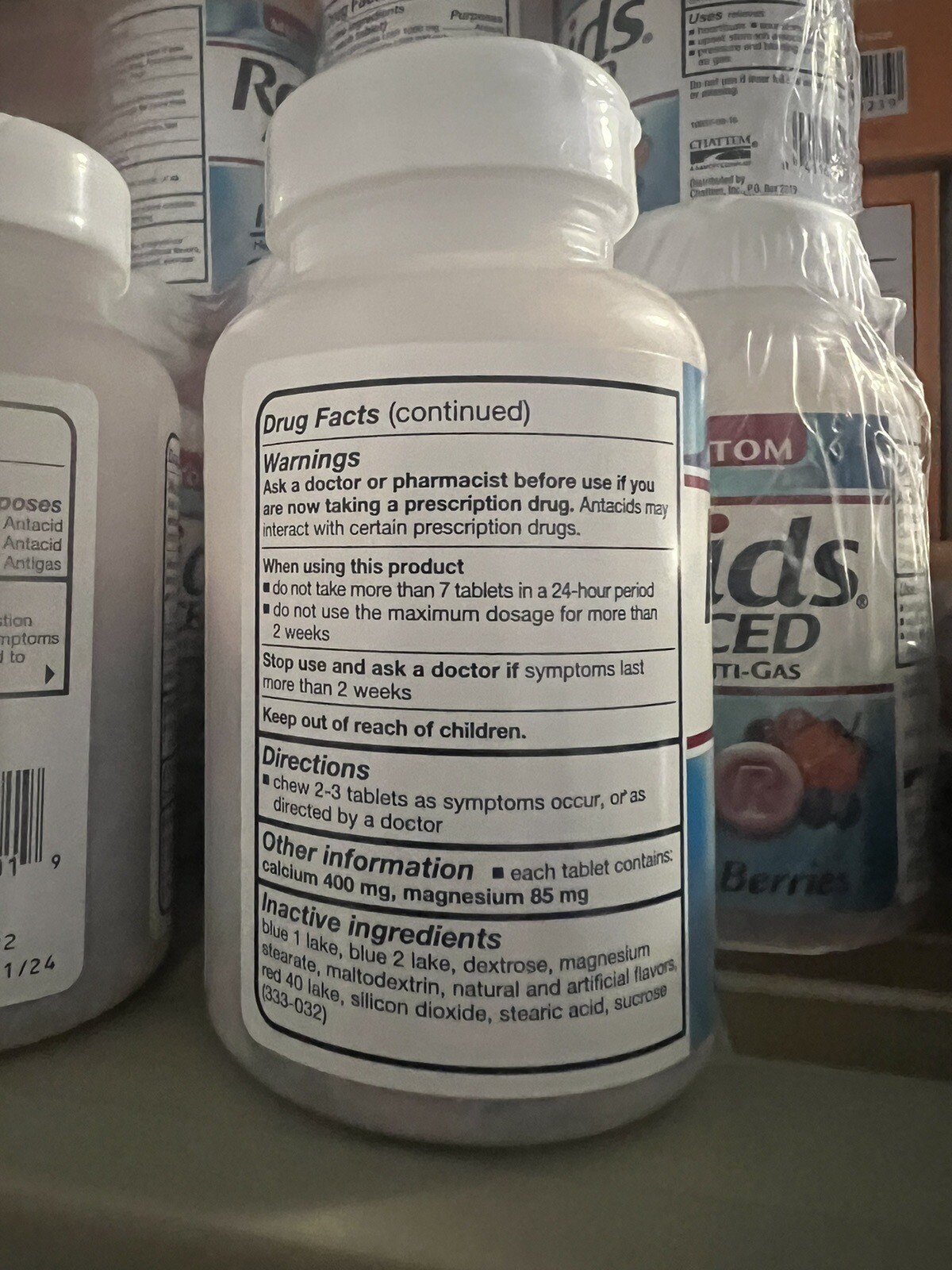 Rolaids Multi-symptom Advanced Antiacid + Anti-gas 60 chewable tablets
