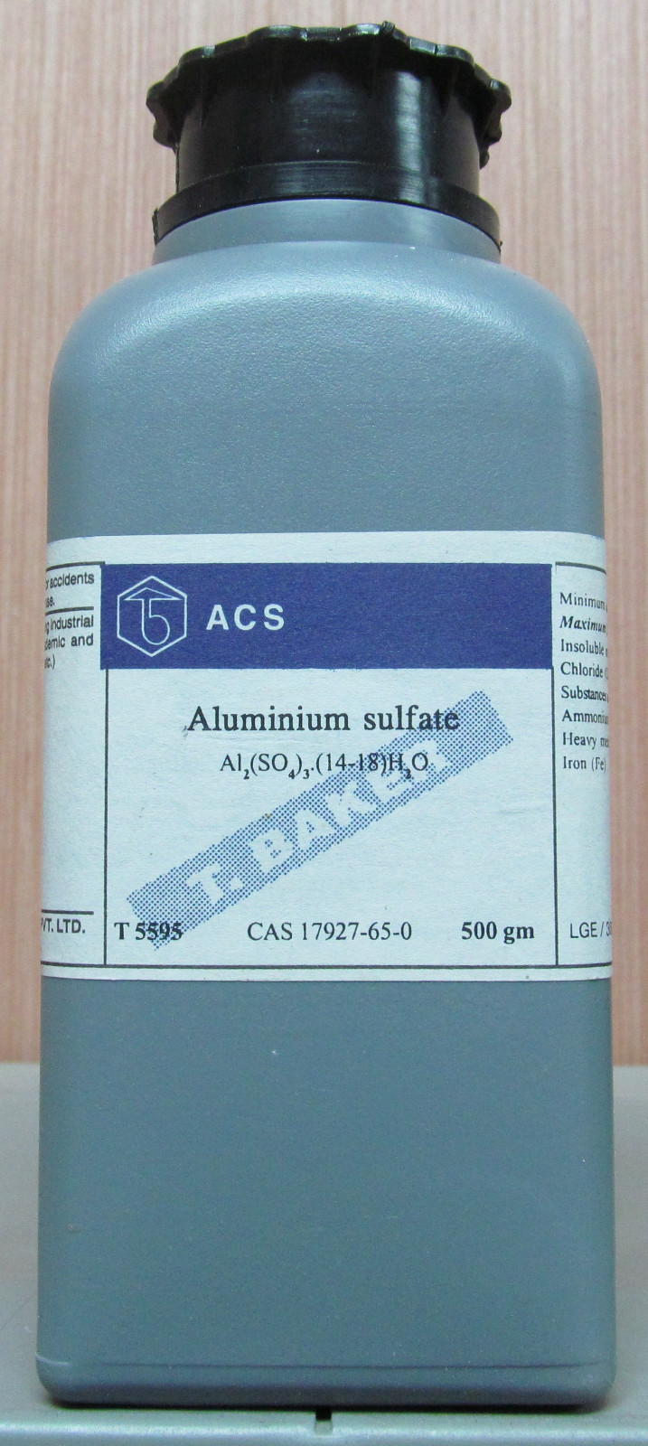 Aluminum Sulfate Octadecahydrate, ACS, 98.0-102.0%, Certified, 500g