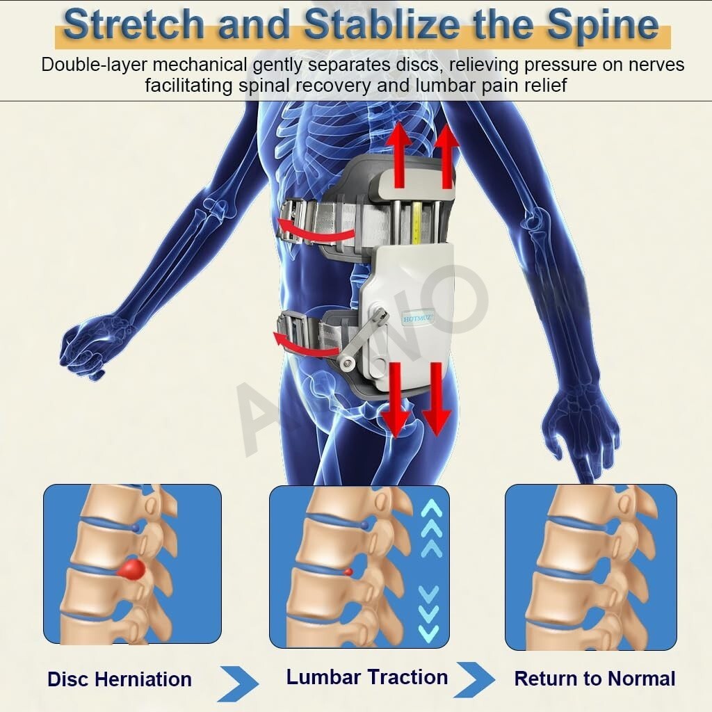 At-Home Lumbar Decompression Device for Daily Back Pain Relief Sciatica Care