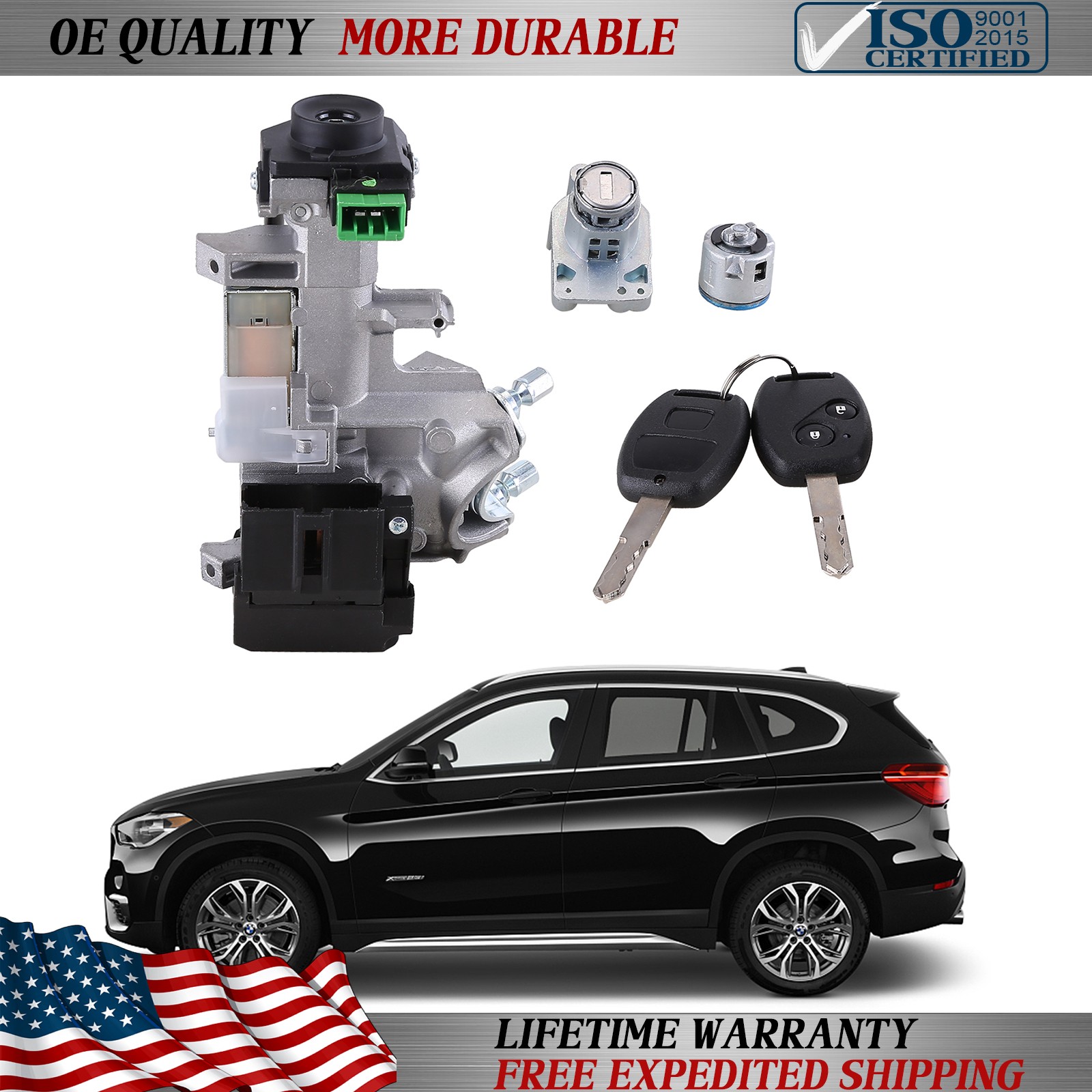 IGNITION & DOOR LOCK CYLINDER SWITCH ASSEMBLY SET 2 REMOTE KEYS For 07-2011 CRV