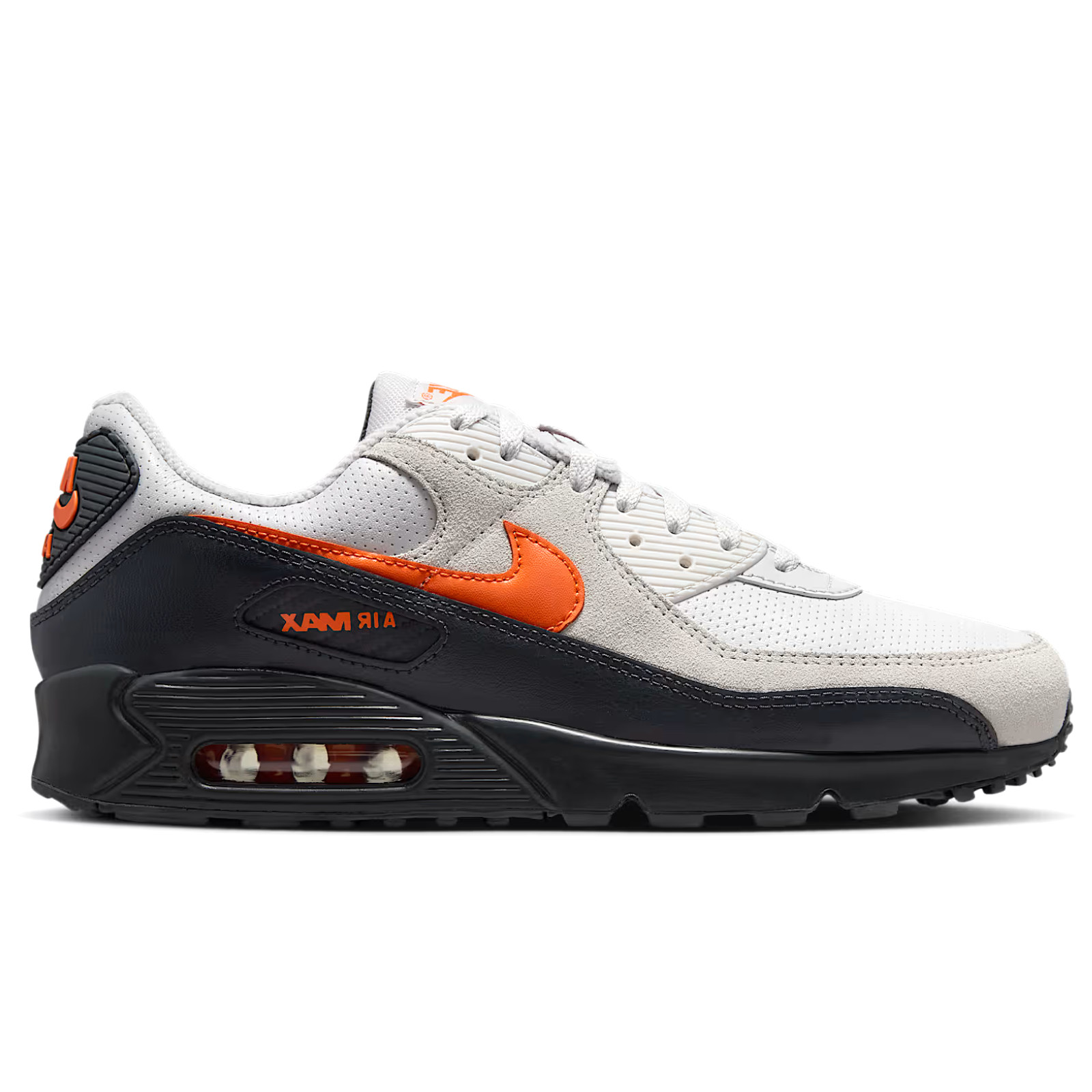 NIKE AIR MAX 90 Grey Safety Orange Mens Size 8-13 Casual Shoes IF0670-003