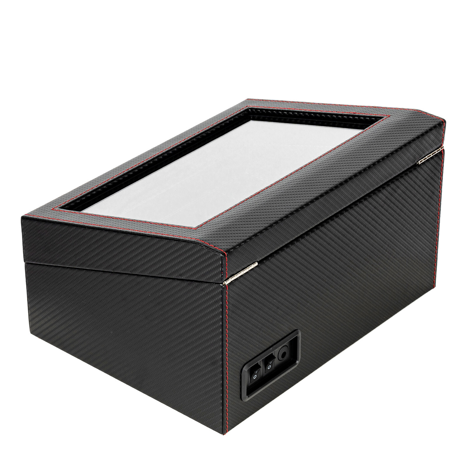 10 Slots Watch Winder Automatic Rotation MDF + PU Display Storage Box Black
