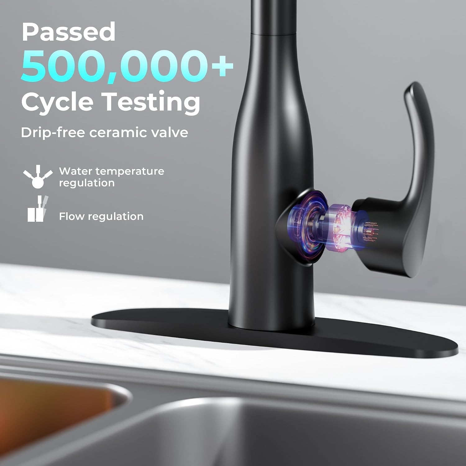 Touchless Kitchen Faucet with Dual Sensors Pull Down Sprayer Water Saving Matte