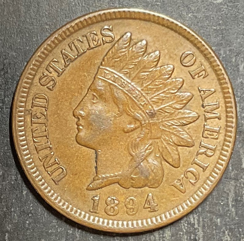 1894 Indian Head Cent Very Nice Choice Original Great Semi Key Date Coin k769
