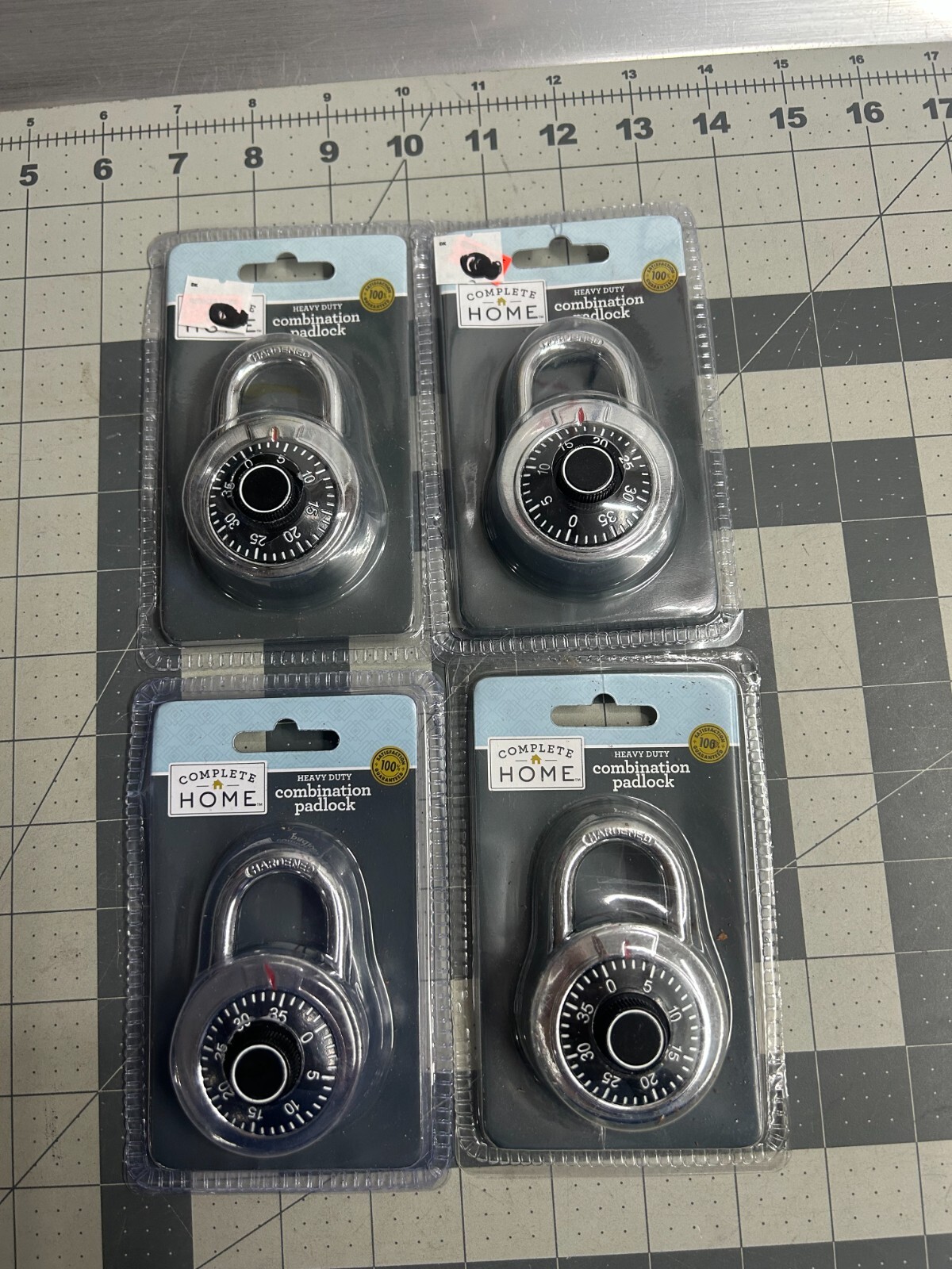 NEW 4-pack lot Complete Home Heavy Duty 3-Digit Combination Padlock Keyless Lock