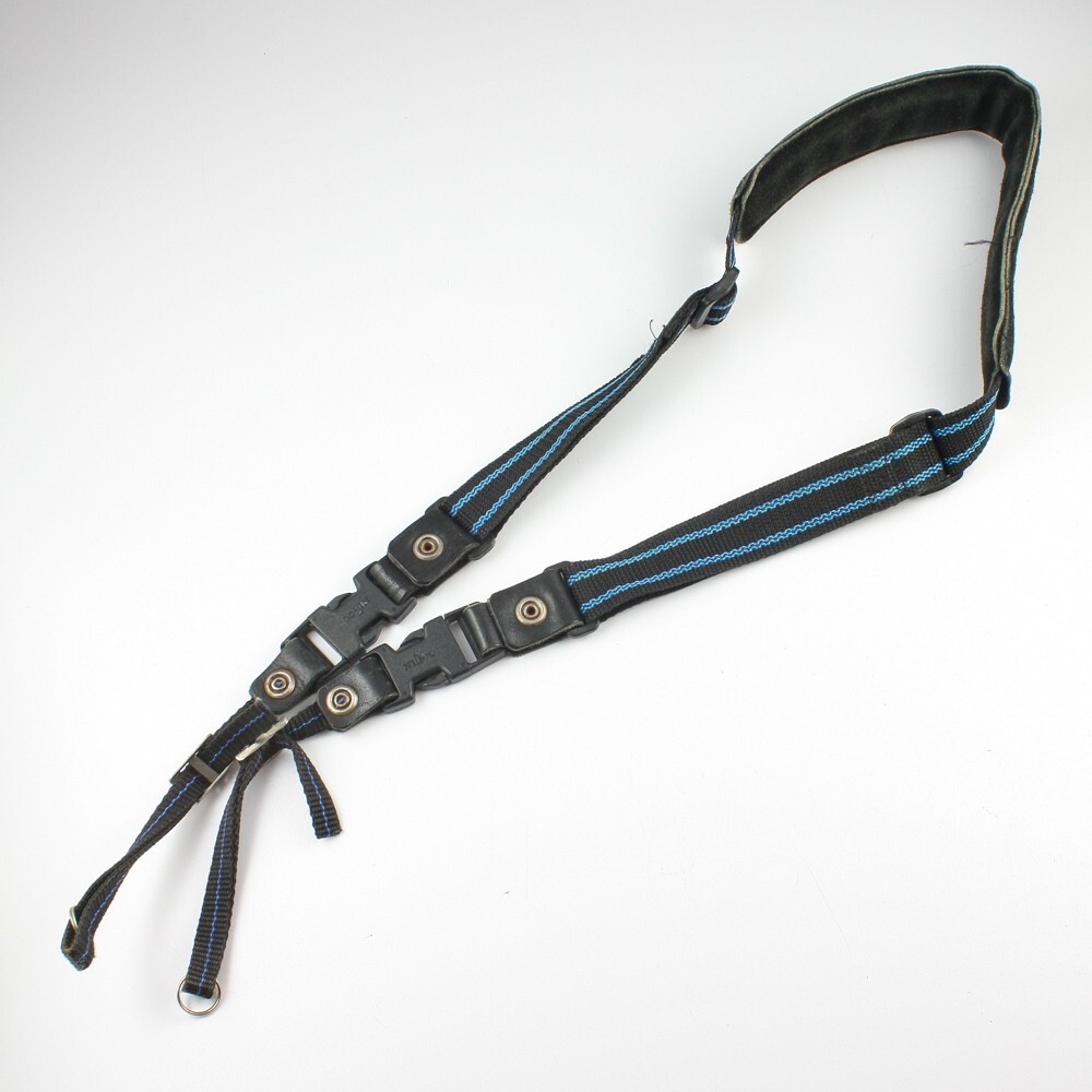 Nifco Padded Black/Blue Nylon/Suede - Camera Neck Strap w/Quick Release