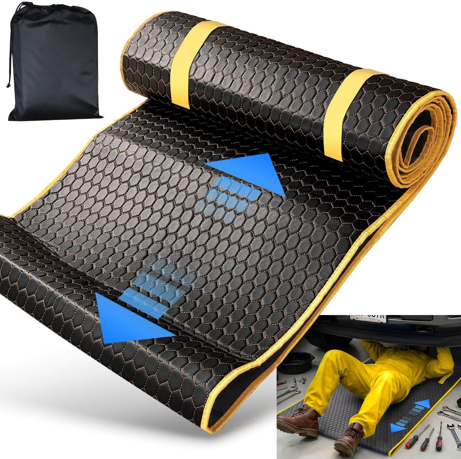 Magic Rolling Creeper Mat Portable Mechanics Mat | Low Clearance, Foldable Garag