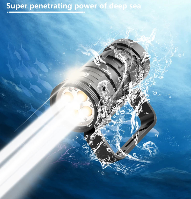 Special Strong Light Flashlight Diving Underwater Diving Photography Light