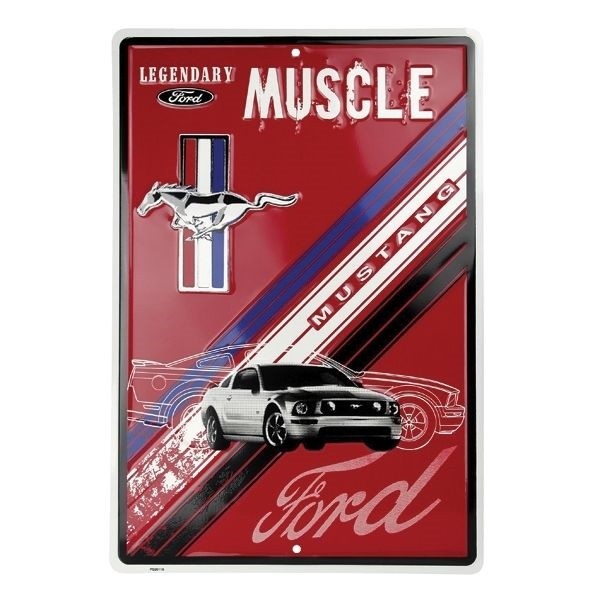 Legendary Muscle Metal Ford Mustang Metal Sign - Embossed Aluminum! FREE SHIP 😎