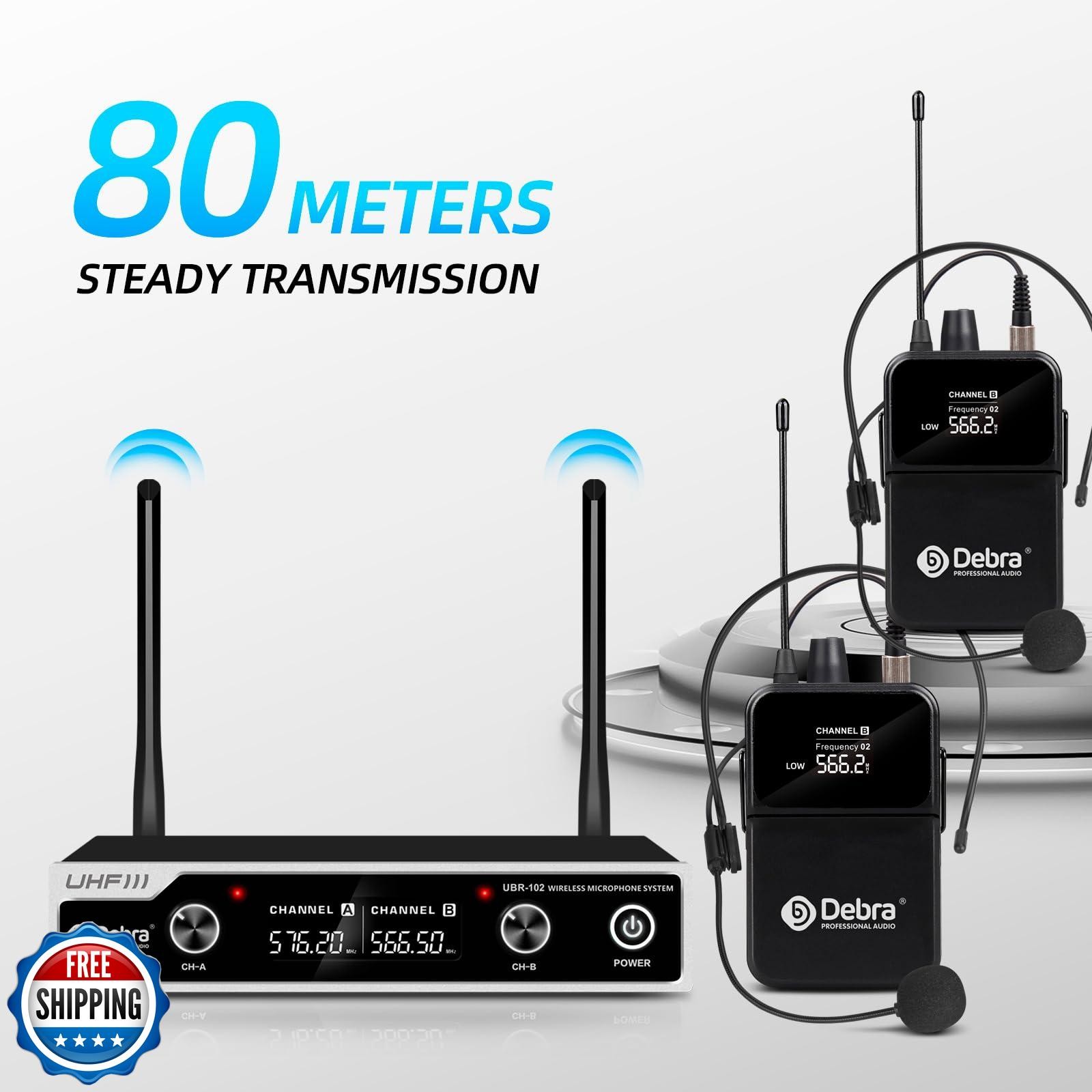 D Debra Wireless Microphone System UHF UBR-102 with Cordless Hand