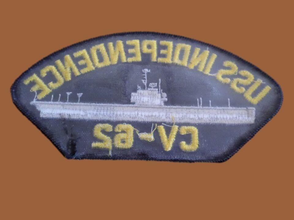 U.S NAVY SHIP HAT PATCH. USS INDEPENDENCE CV-62 CARRIER SHIP HAT PATCH U.S MADE