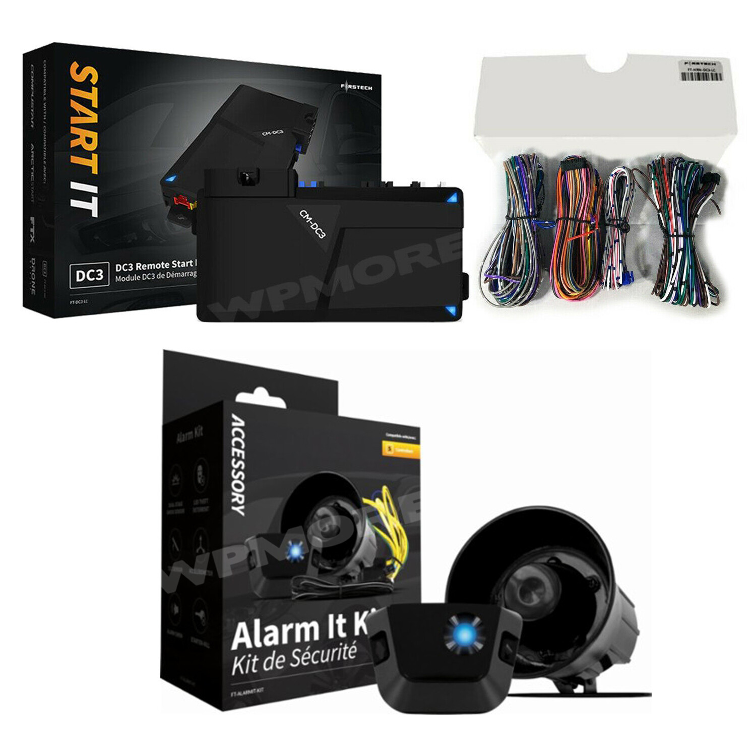 Firstech FT-DC3-LC Remote Start IT + FT-HRN-DC3-LC Harnesses + FT-ALARMIT-KIT