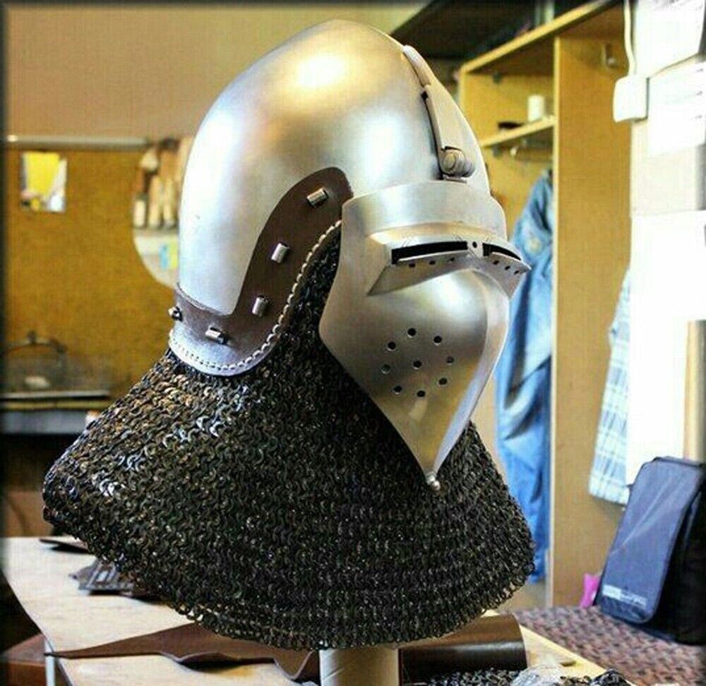 Medieval Knight Italian Bascinet helmet Great quality functional fighting Larp
