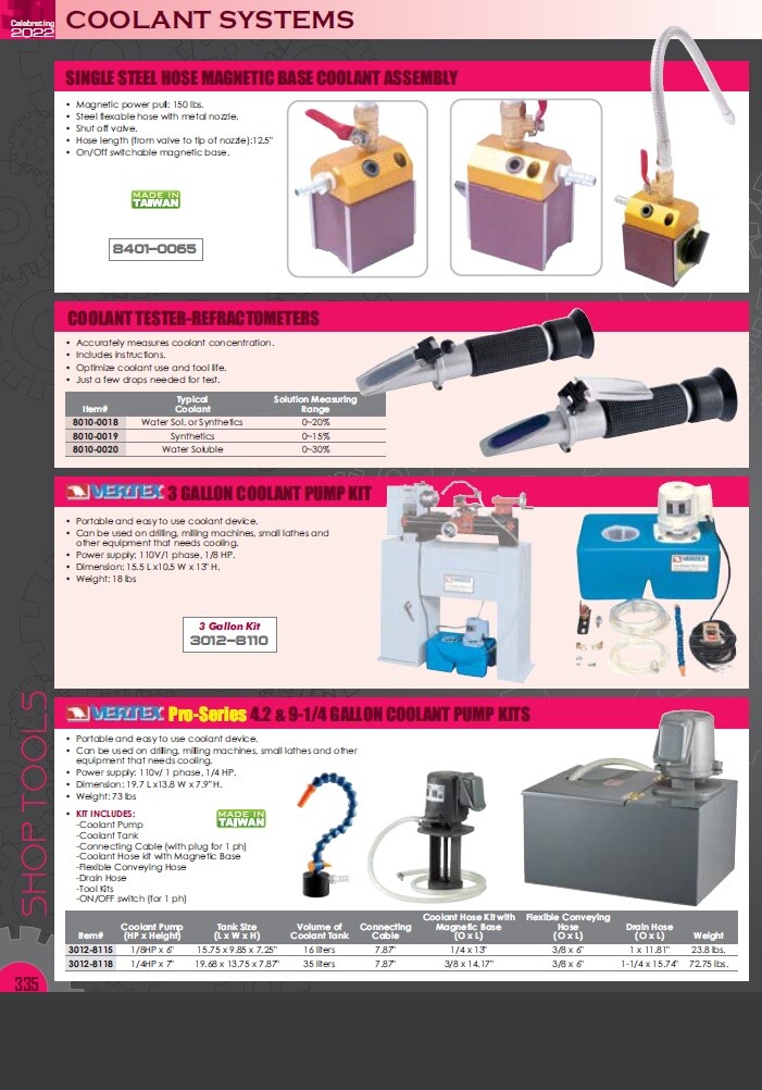 MIST COOLANT SPRAYER SYSTEM ON MAGNETIC BASE (8401-0195)