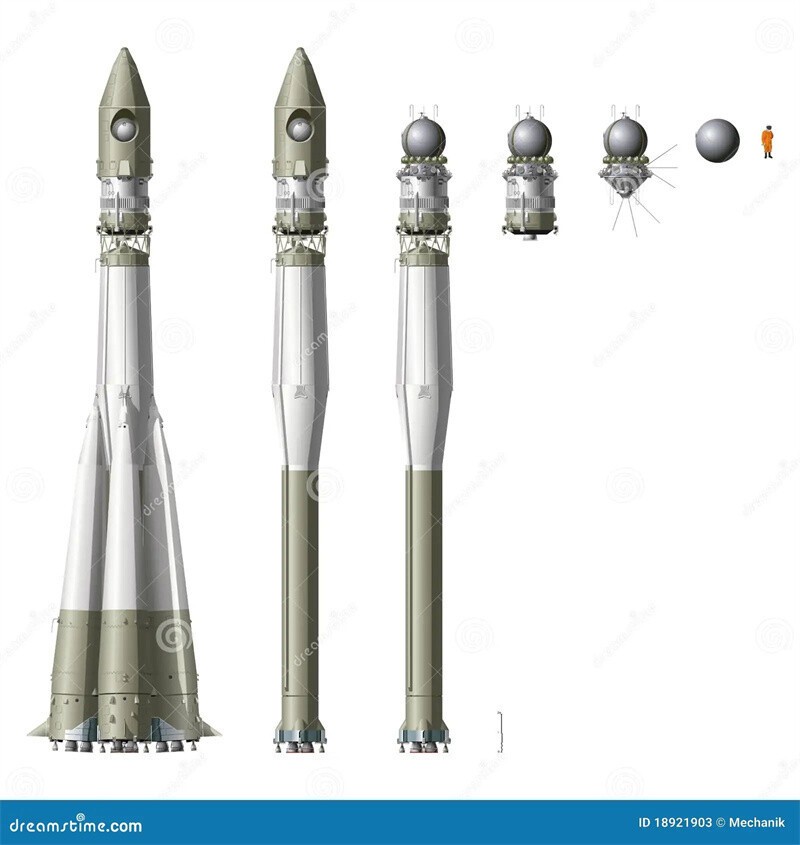 1:144 Russian Восток Boctok Carry Rocket Spacecraft Finished Model Painted Toys