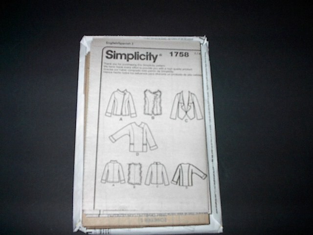 Simplicity Pattern 1758 Misses' Chic Jackets and Vest ~ Four Styles 16 ~ 24 Unc