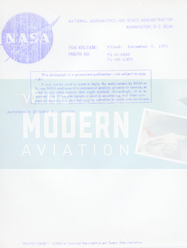 Astronaut, Eugene A Cernan - NASA - Original Photo 08.11.71