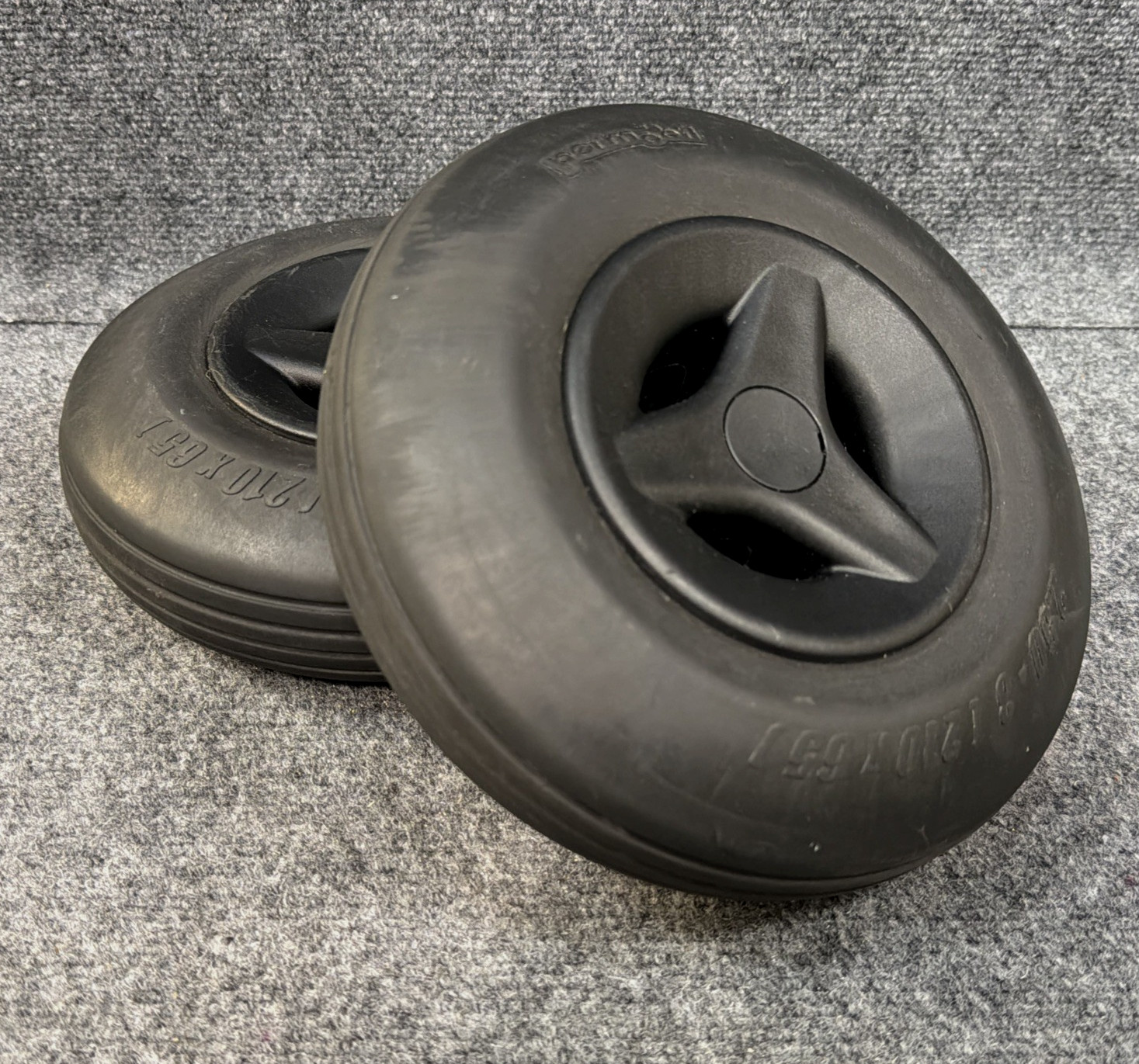 PAIR Permobil 210x65 Caster Wheels Tires F3 F5 M5 Power Chair 8" 2.50-3 OEM #216
