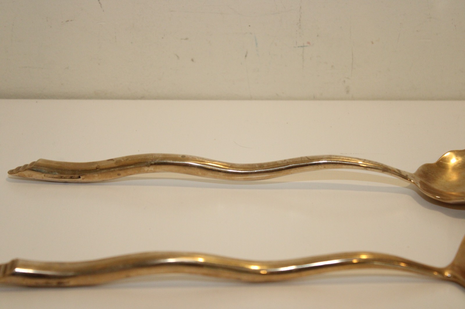 Izabel Lam Stream Bronze salad serving tongs fork spoon
