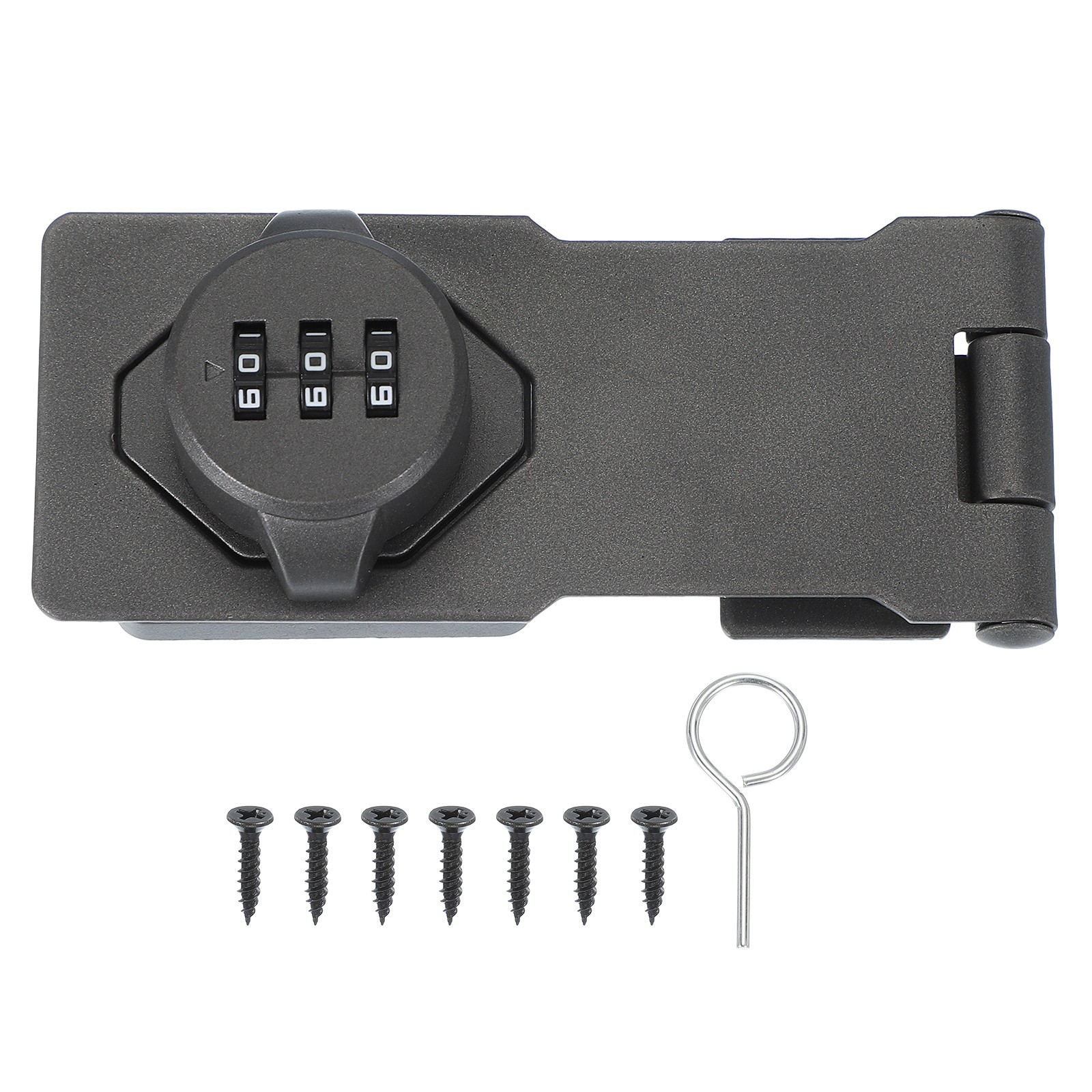 Password Rotary Hasp Locks Mechanical Cabinet Combination Latch Locks 4.5" Grey