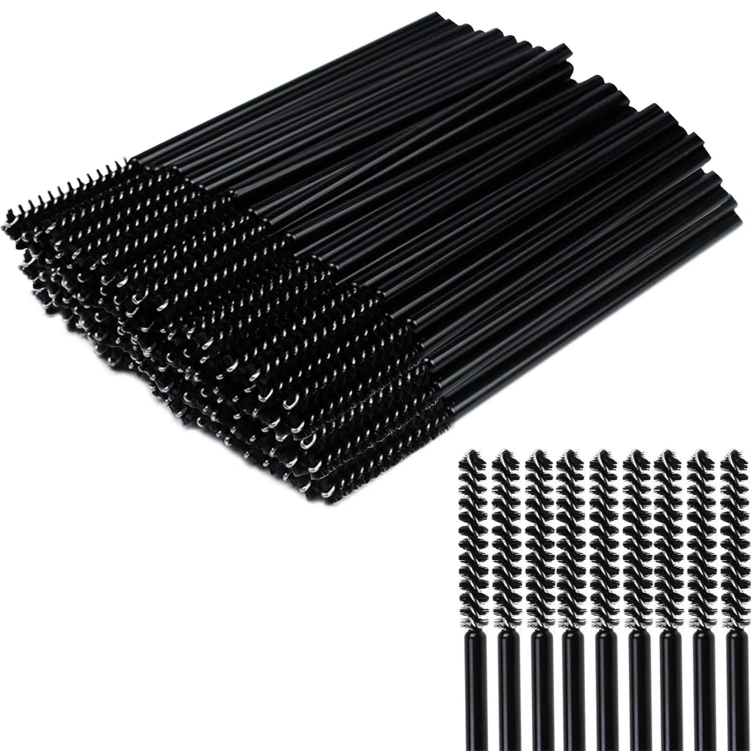 50 Pcs Disposable Eyelash Mascara Mini Brushes for Eye Lashes Extension Black
