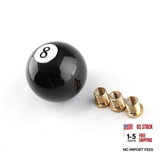 8 Ball Billiard Black Round Shift Knob Acrylic Gear Shift Knob with 3