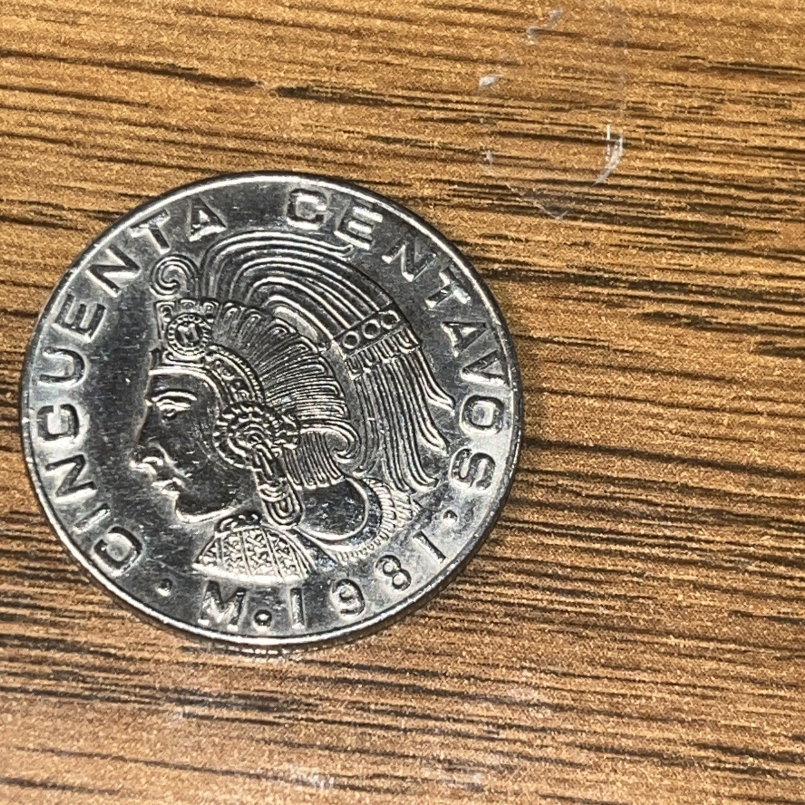 1981 Mexico 50 Centavos 1981  - Head With Headdress UNC