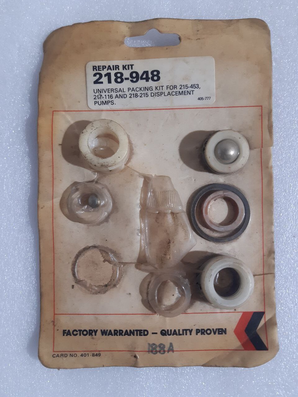 GRACO 218-948 REPAIR KIT FOR 215-453,217-116 AND 218-215 *INCOMPLETE*