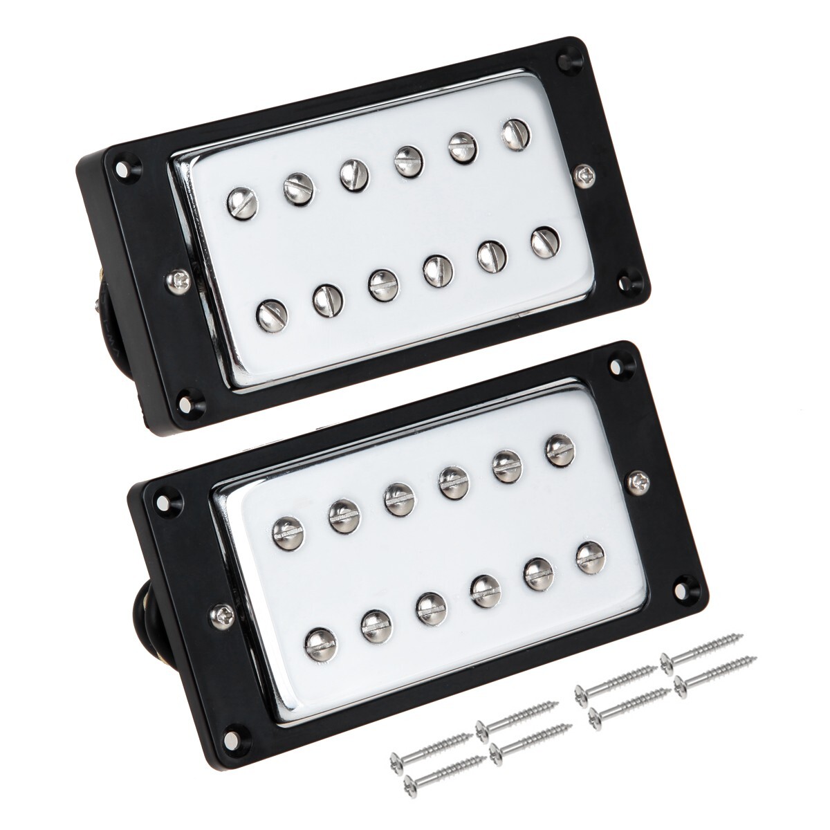 Electric Guitar Sealed Double Coil Humbucker Pickups Black Frame For LP Chrome