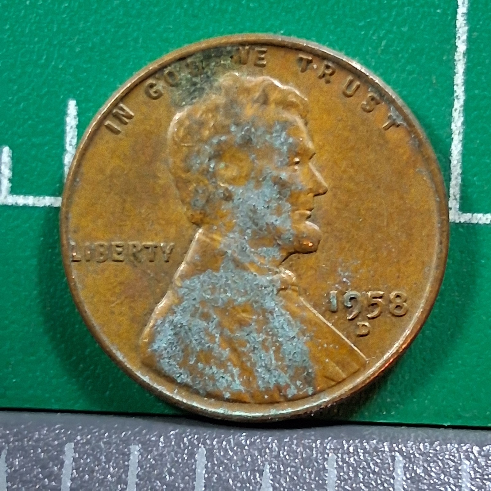 1958-D United States USA Abraham Lincoln Wheat Penny 1 Cent Copper Coin