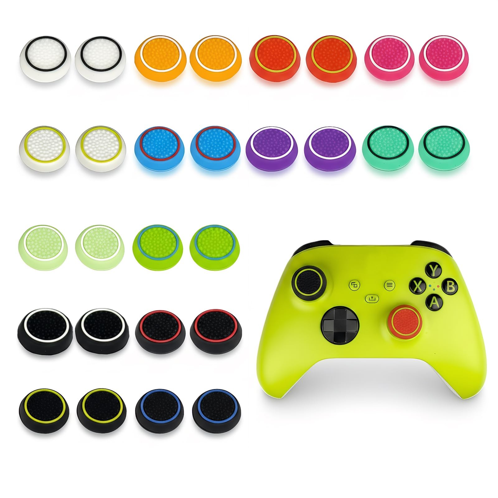 28PCS Optimized Silicone Thumb Grips Joystick Caps for PS4/PS5/Xbox Controll...