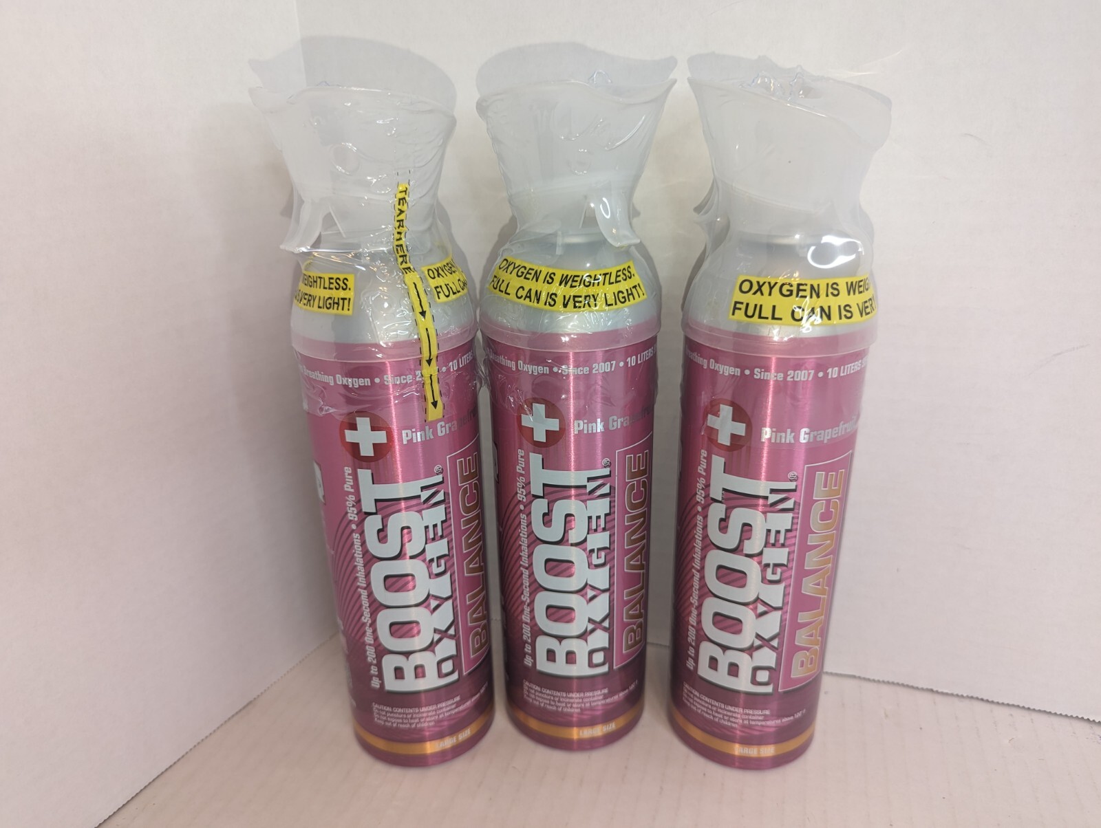 Boost Oxygen Balance Supplemental Oxygen - 10 Liter - Pink Grapefruit - 3 Pack