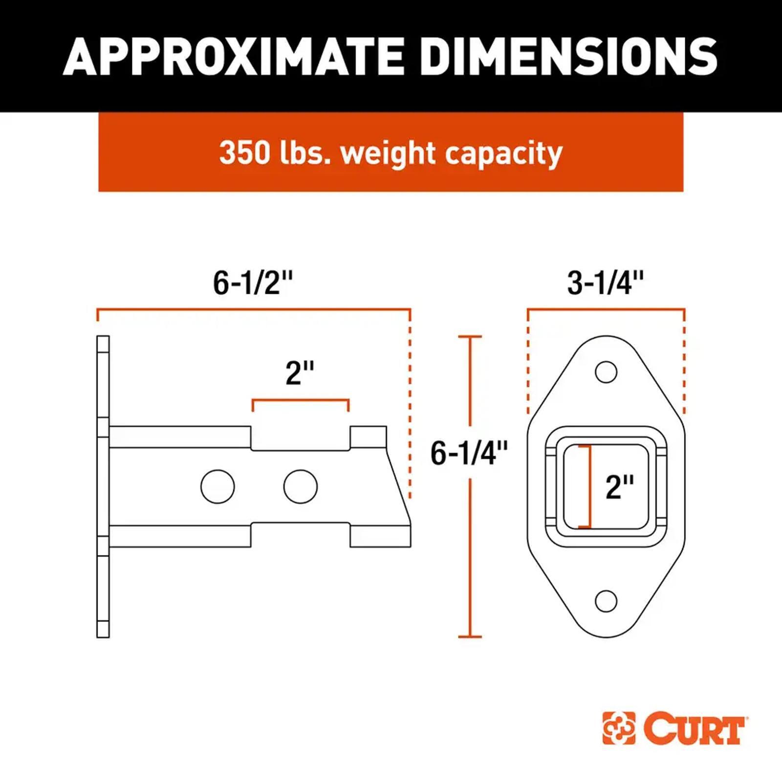 CURT Hitch Accessory Steel Wall Mount for 2" Receivers 45069