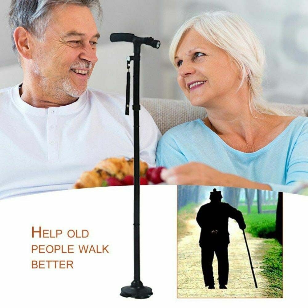 Retractable Non-slip LED Walking Cane Adjustable Aluminum Safety Walking Stick