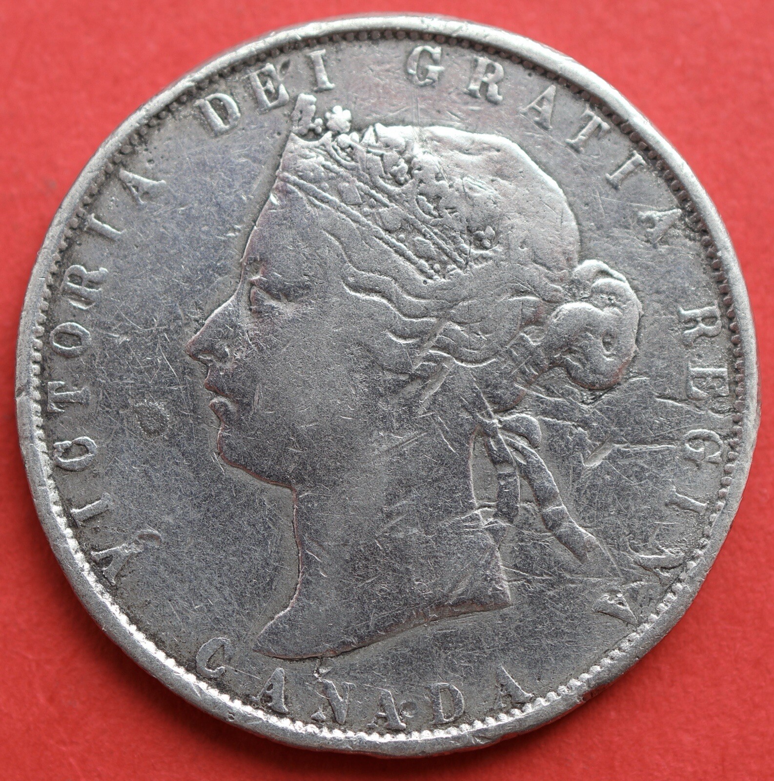 1870 Canada 50 Cents L.C.W - F/VF - Damages Trend 225$ Lot#11301