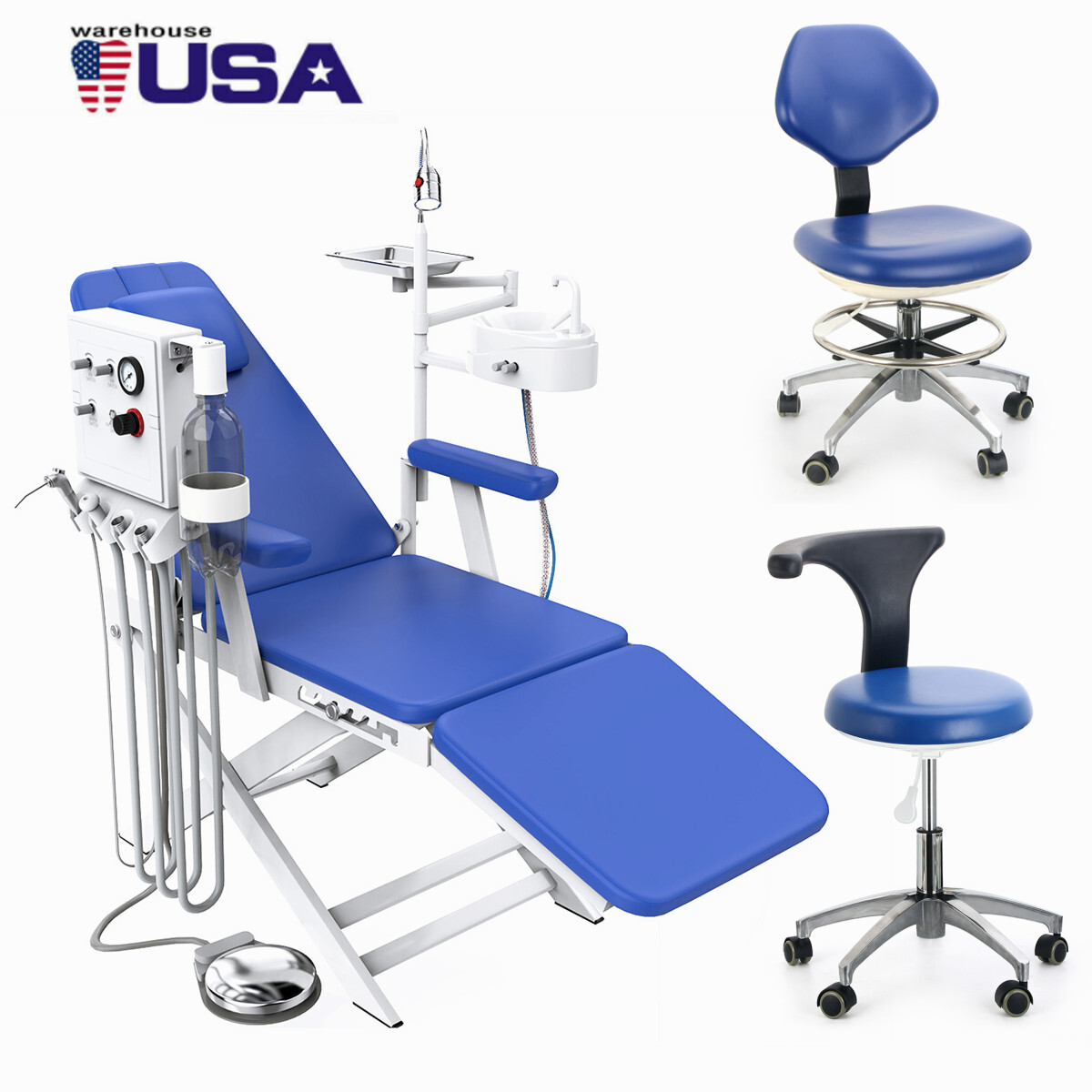 Silla móvil portátil Dental turbina de aire Moble silla/Doctor asistente tabure