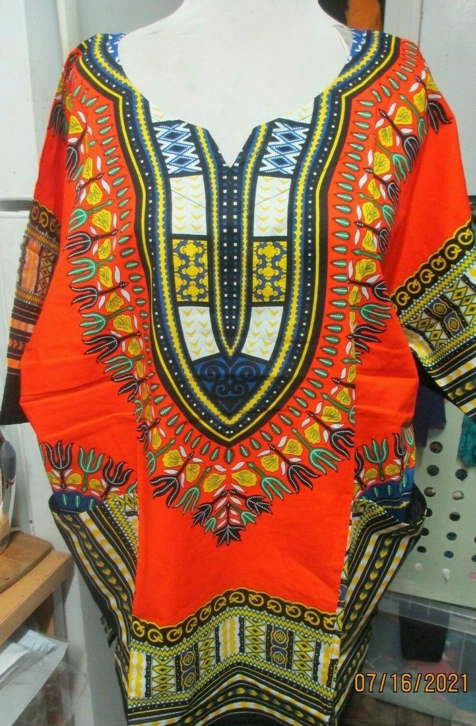 African Shirt Dashiki Print Men Women Succunct Hippie Top Blouse2XL