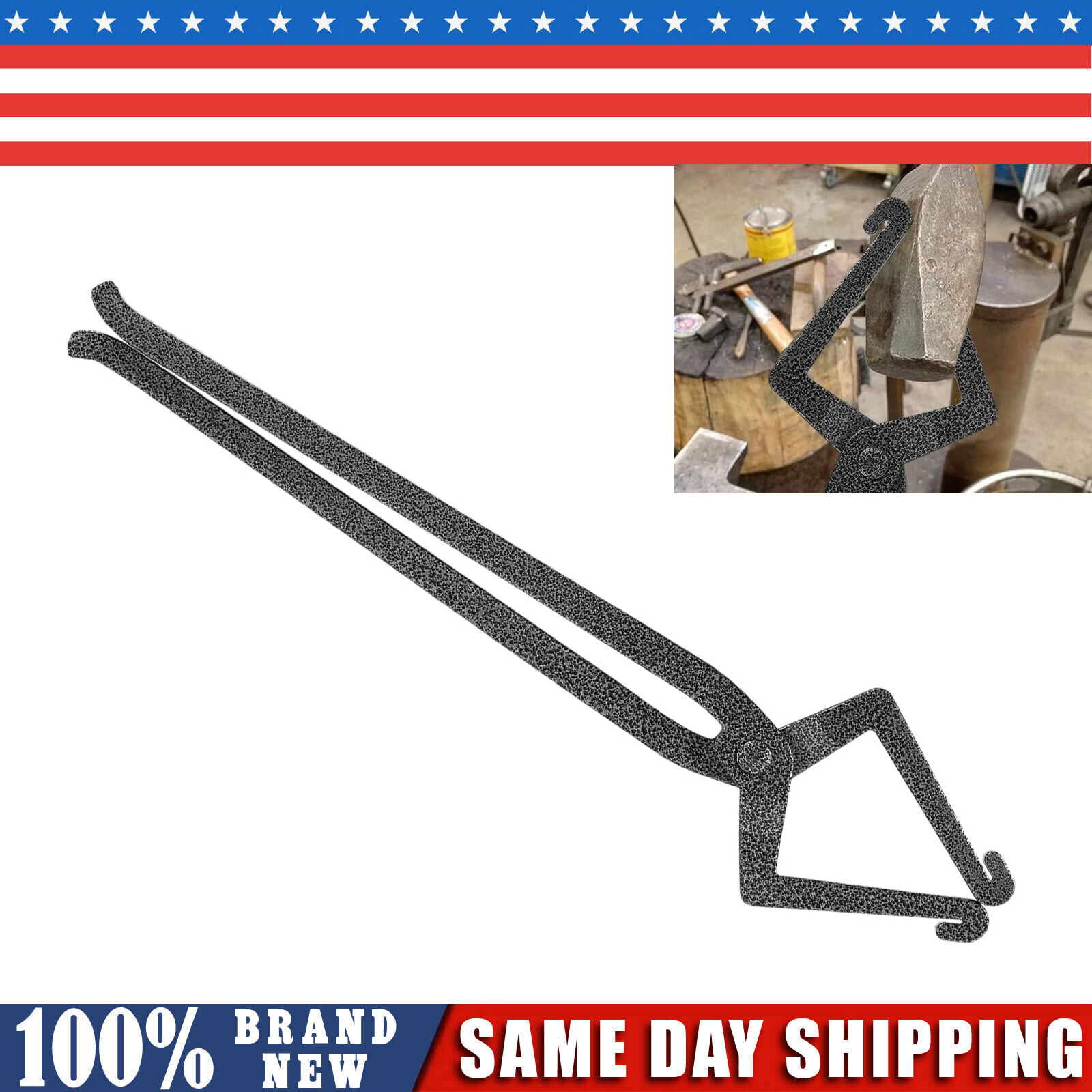 Blacksmith Tongs Blacksmith Hammer Eye Pick Up Tong Fit for Beginner & Craftsmen