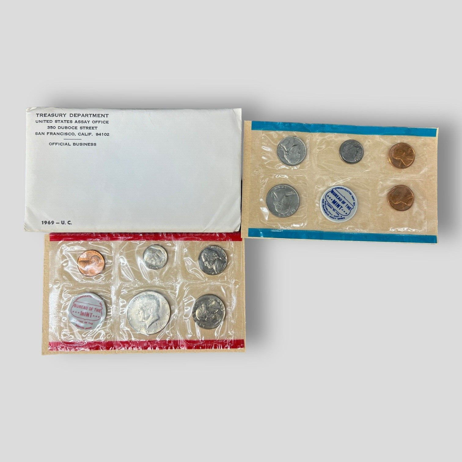 1969 P & D US Mint Set United States Original Government Packaging Box Cello
