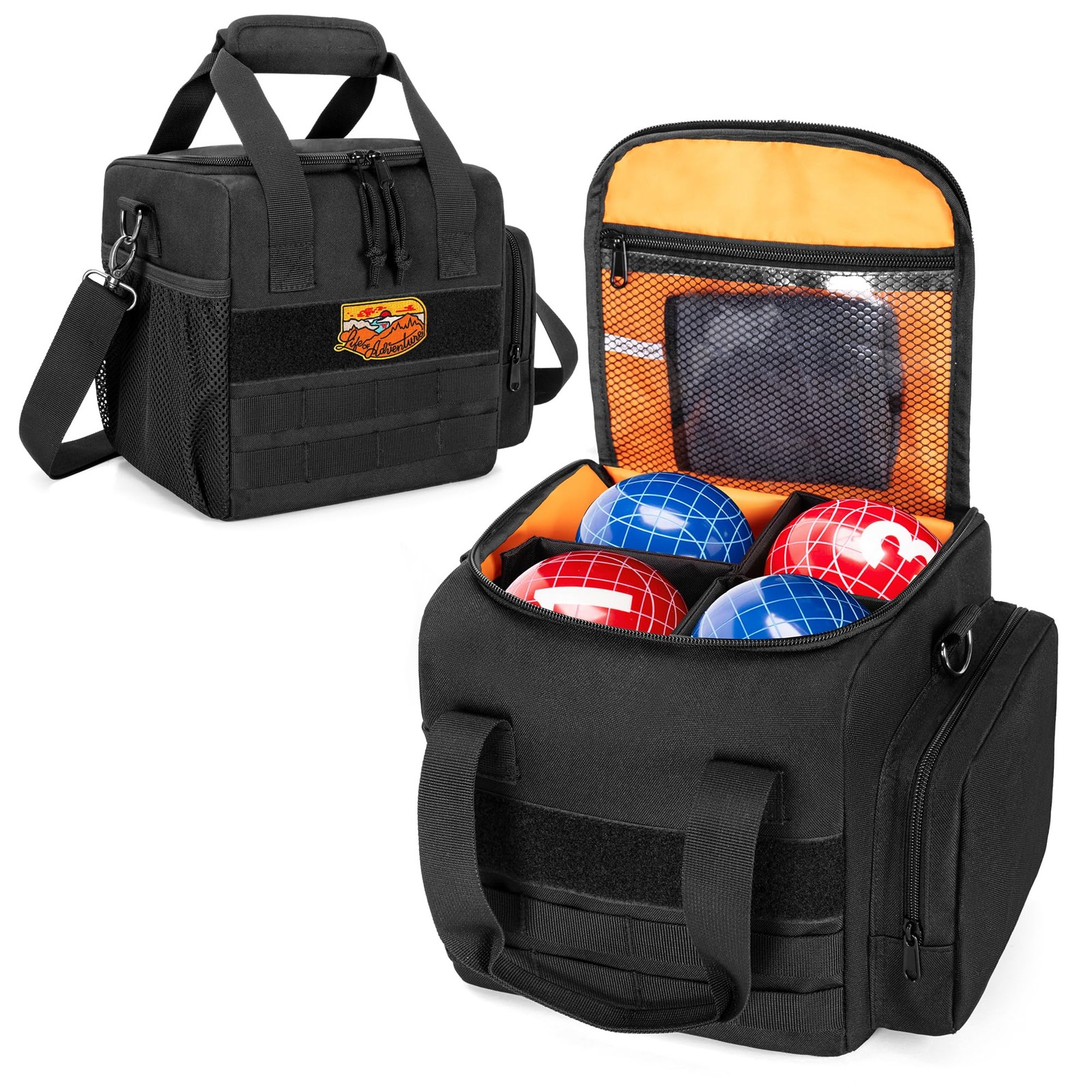 Bocce Ball Carry Bag for 8 Balls, Bocce Ball Storage Bag with Padded Handle