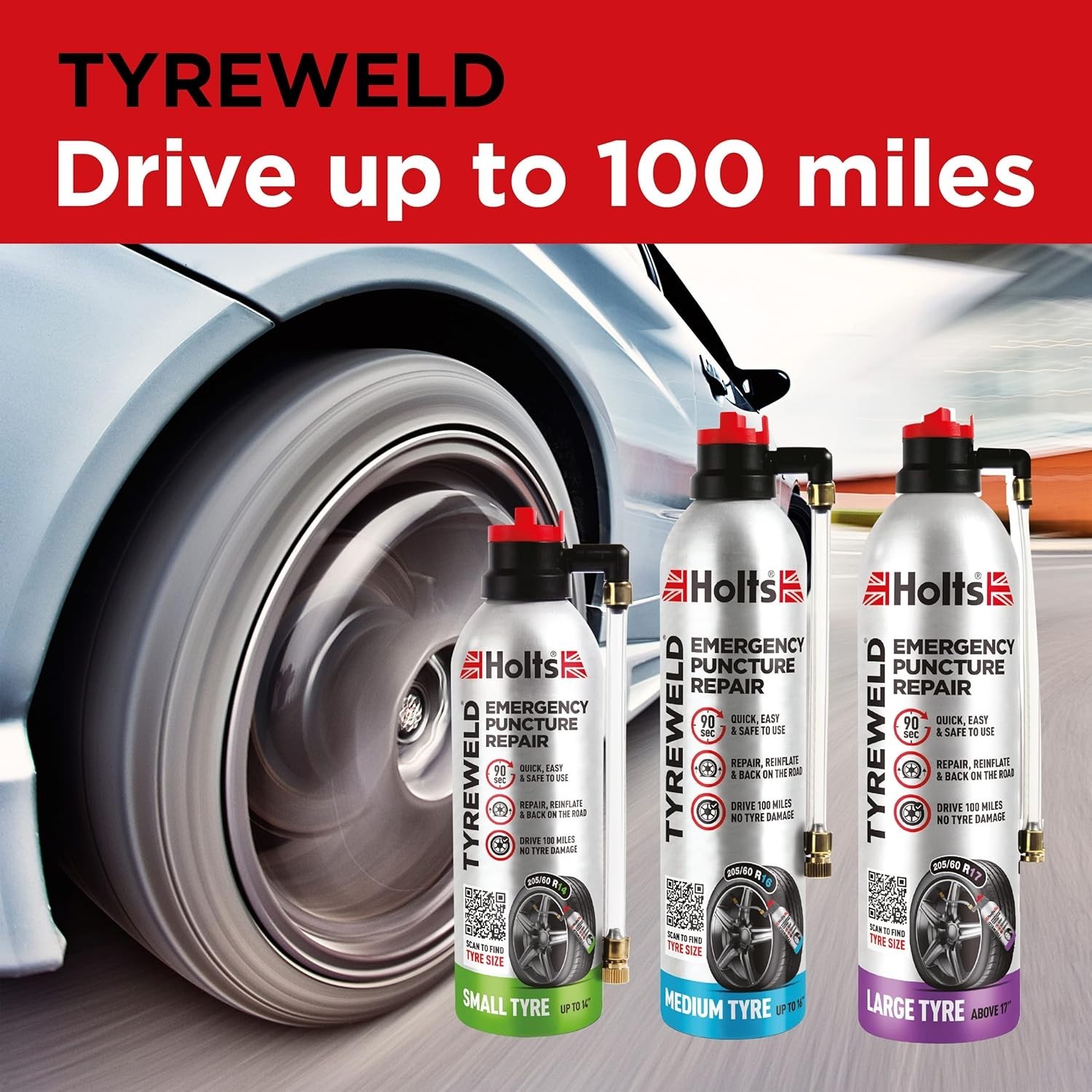 Holts Tyreweld Puncture Sealant 400ml for Medium Tyre