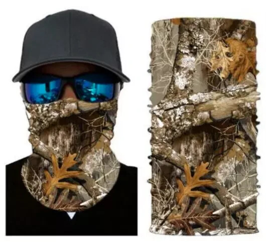 Neck Gaiter Face Mask Fishing Sun Headwear Protection WOODS CAMO