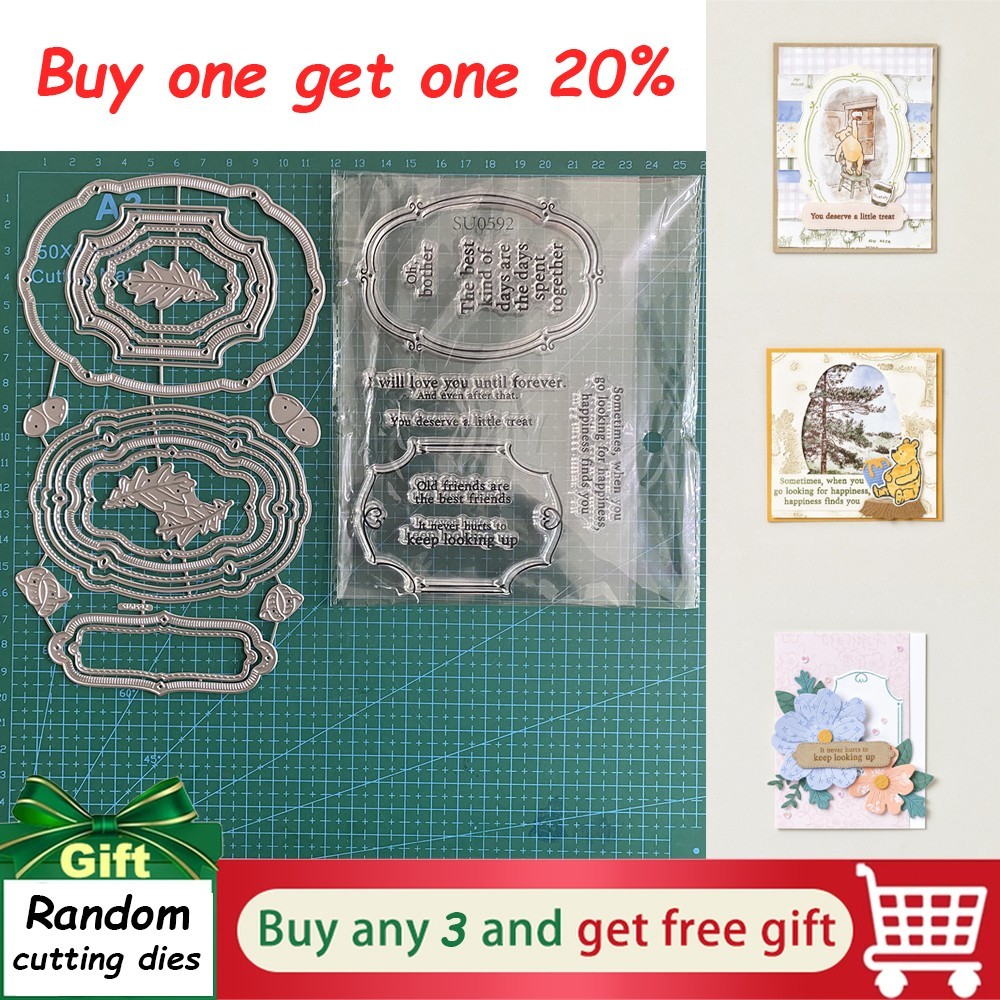 SWEET WORDS & LABELS Cutting Dies&Clear Stamps Sets,Scrapbooking Album Embossing