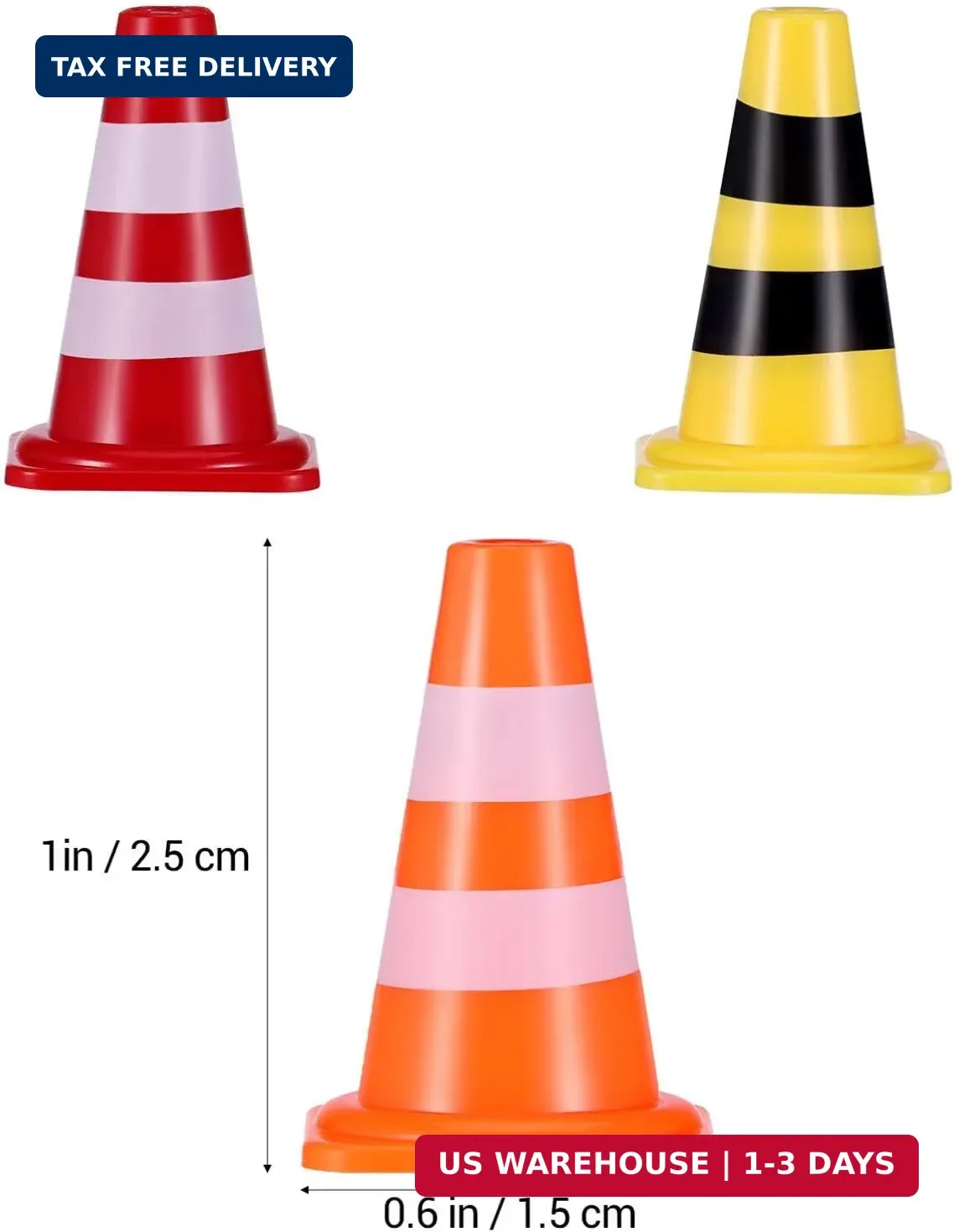 NUOBESTY 30pcs Mini Plastic Traffic Cones, Tiny Simulation Safety Training Roadb