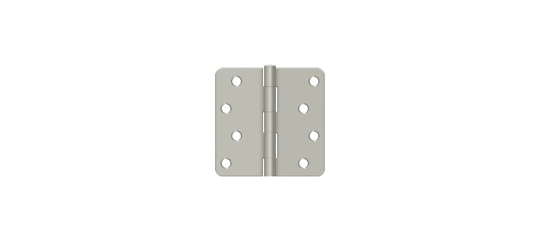 4" x 4" x 1/4" Radius Hinge, Residential in Brushed Nickel Pair