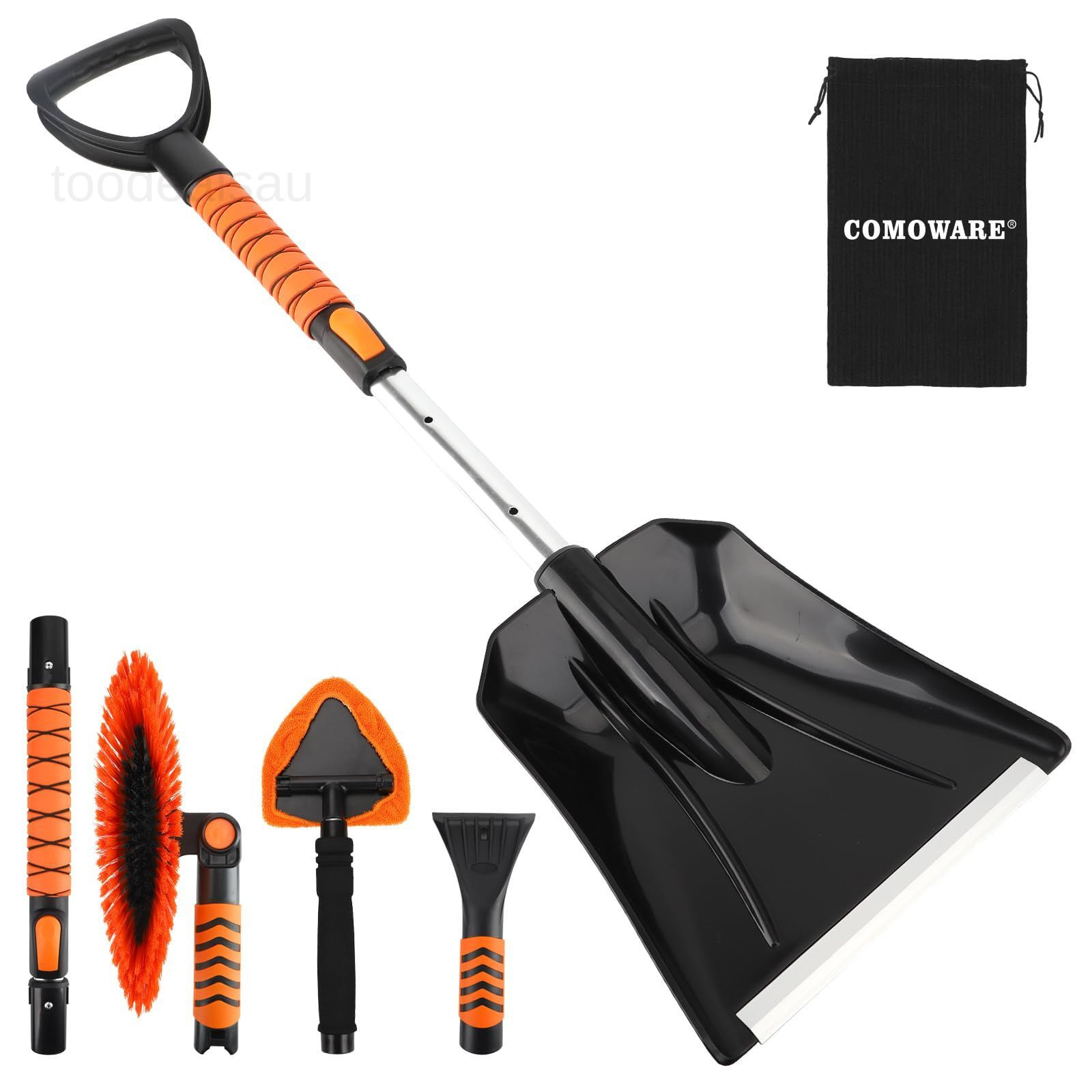 Extendable Snow Brush for Car, Ice Scrapers Car Orange