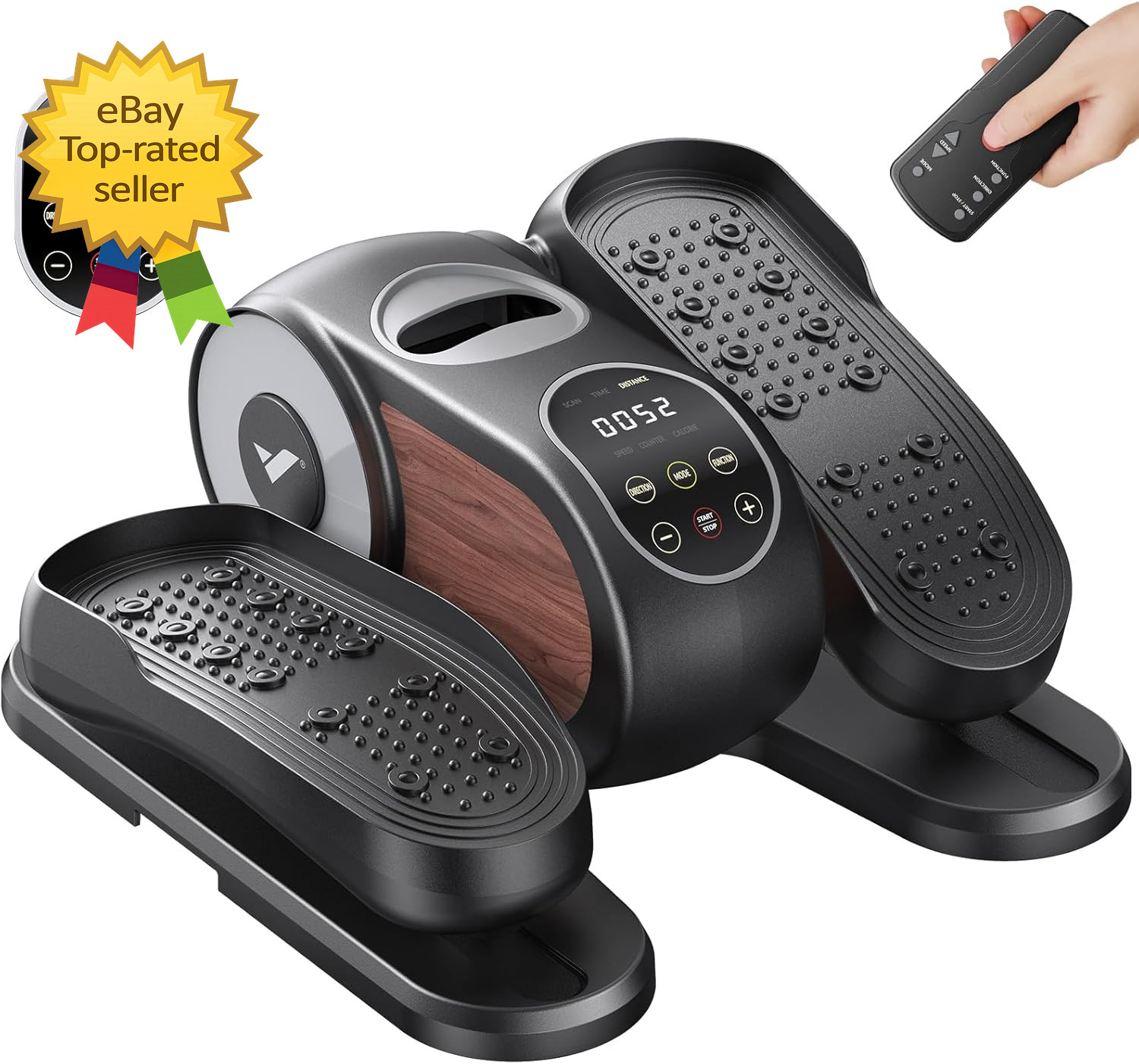 under Desk Elliptical Machine Leg Exerciser While Sitting for Seniors with Remot